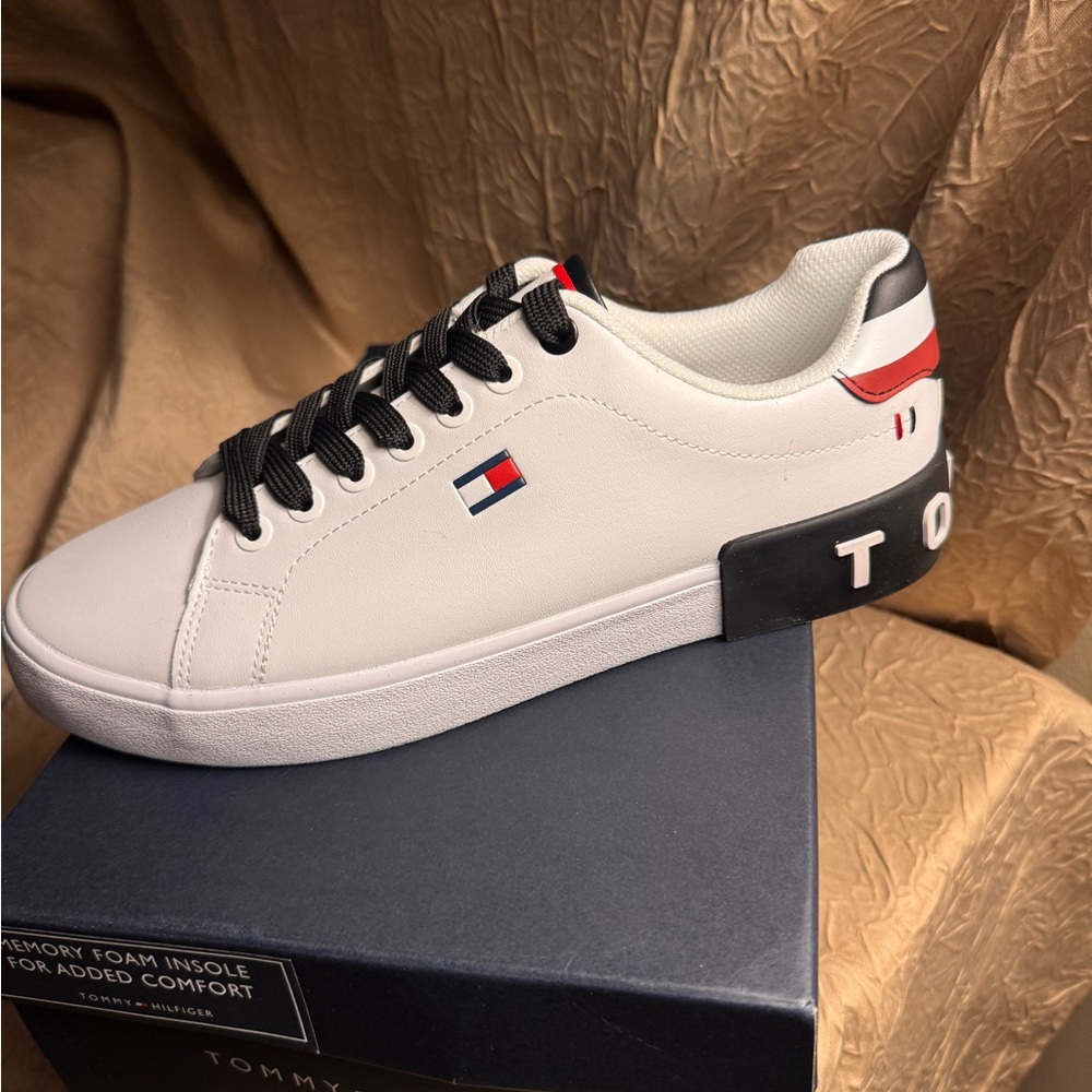 Tommy Hilfiger White and Black Sneakers for Men